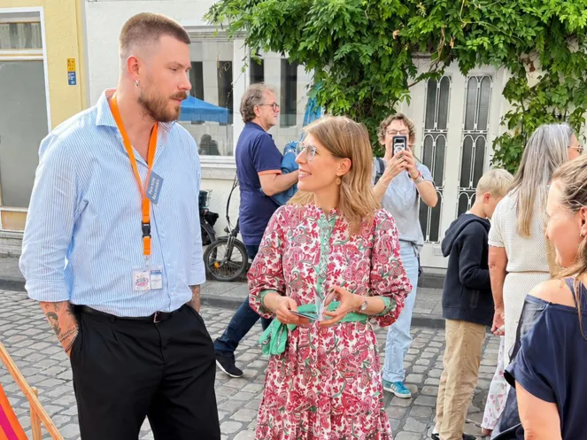 NRW Fest Muenster LAG-Familie NRW Marvin Schmidt und Ministerin Verena Schaeffer