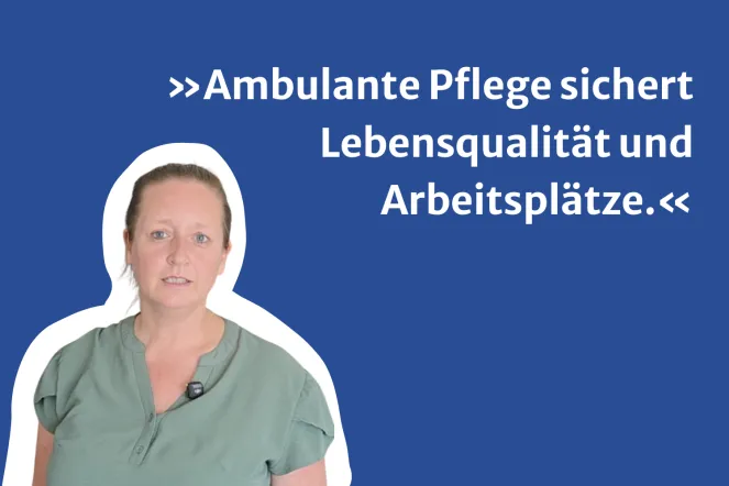 Porträtfoto Pflegedienstleitung Jessica Henß mit Statement: Ambulante Pflege sichert Lebensqualität und Arbeitsplätze