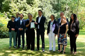 Die Spitzen von CDU und Grüne bei der Vorstellung des Koalitionsvertrags.