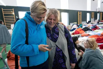 Besuch bei ukrainischen Flüchtlingen im Grenzgebiet zwischen Rumänien und der Republik Moldau.
